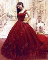 modern red lace appliques ballgown wedding dresses robe de mari%c3%a9e sweep train plus size spaghetti straps bridal gowns