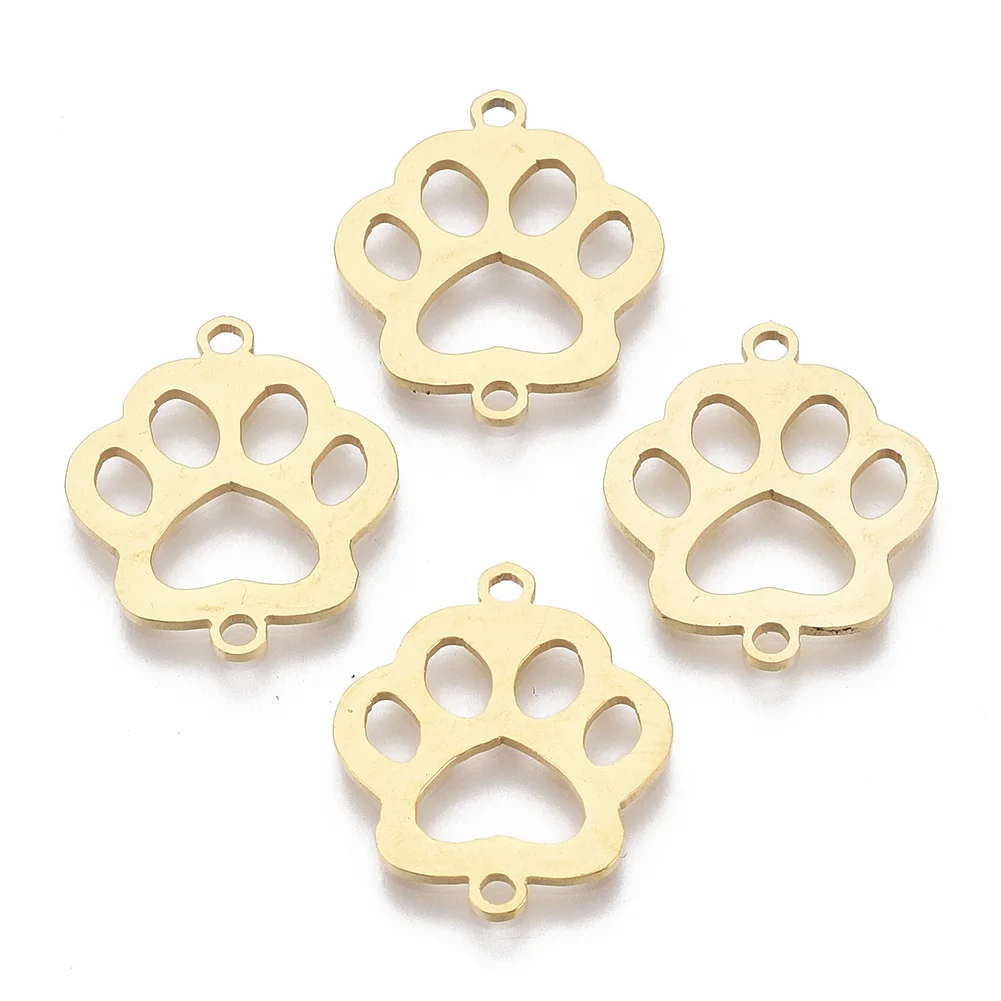 

Pandahall 10pcs Bear Paw Stainless Steel Links Connectors Laser Cut Metal Link Charms For DIY Bracelet Necklace Jewelry Making