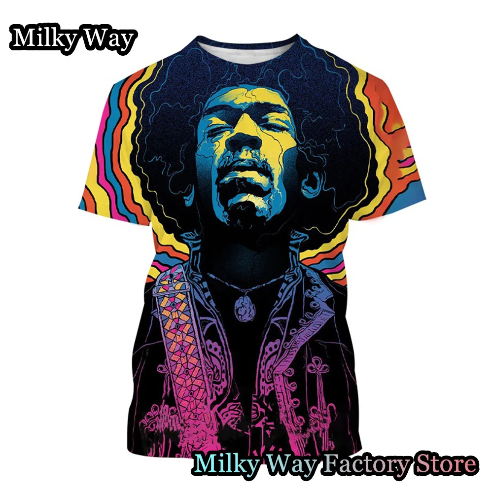 

Футболка Jimi Hendrix мужская с рисунком, модная уличная одежда с круглым вырезом, топ для музыкального фестиваля, одежда для рок
