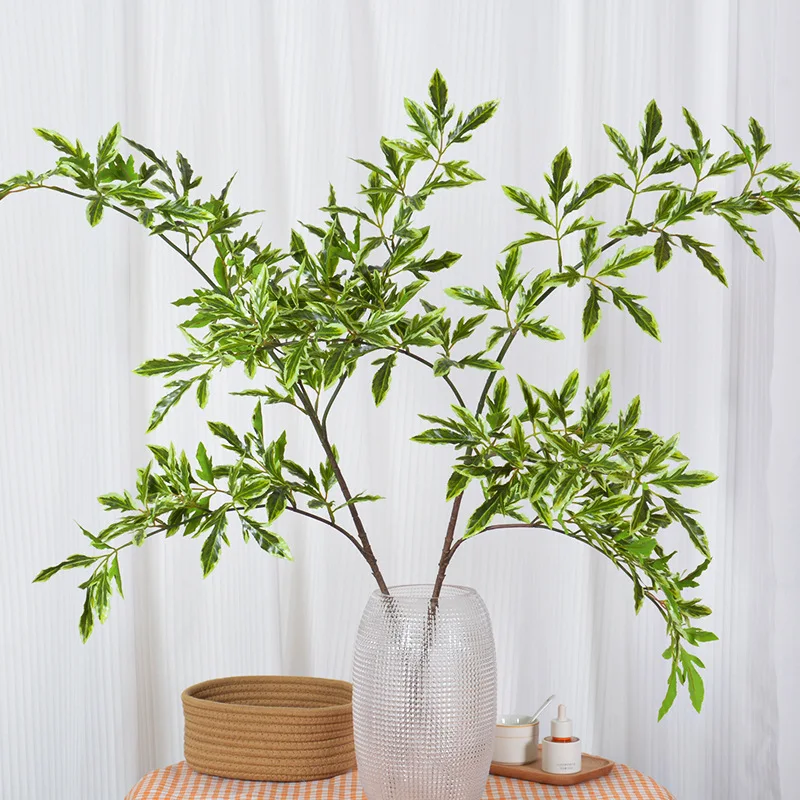 

39in Tropical Plants Large Artificial Palm Tree Fake Bamboo Tree Faux Nandina Plastic Leaves Big Green Plants for Home Decor