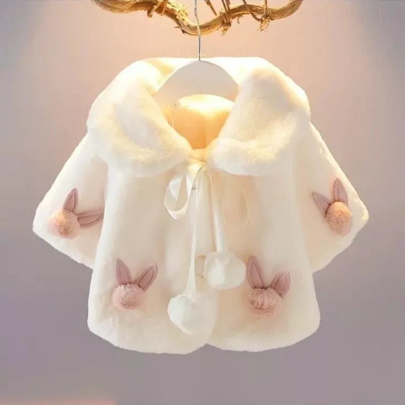 

Baby Girl Cloak Outerwear Spring Autumn Infant Cape Jumpers Mantle Imitation Fur Toddler Children Cardigan Poncho Clothes