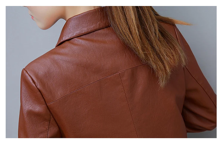 Short Slim Skinny Girl Leather Coat Women 2022 Korean Autumn  Winter Fashion Slim Lapel Short PU Leather Jacket Ladies Top