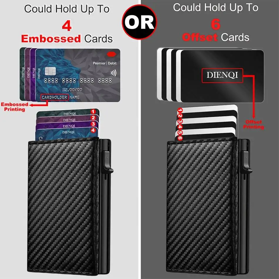 Фото OUIO RFID-кошелек для кредитных карт, мужской держатель для банковских карт, алюминиевый металлический футляр, тонкий минималистичный кошелек, кошелек для монет, умные кошельки для мужчин №2