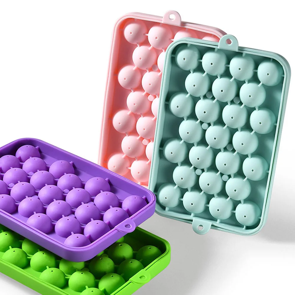 

Ice Ball Mold Hockey PP Mold With Lid Whiskey Ball Popsicle Ice Cube Tray Box Lollipop Ice Making Mold Kitchen Tools