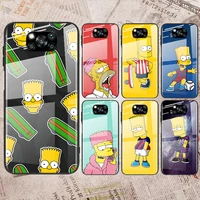 cute family the simpsons for xiaomi note 10 10t 11 11i lite ultra 5g poco x3 nfc m2 pro f3 x2 f2 tempered glass phone case