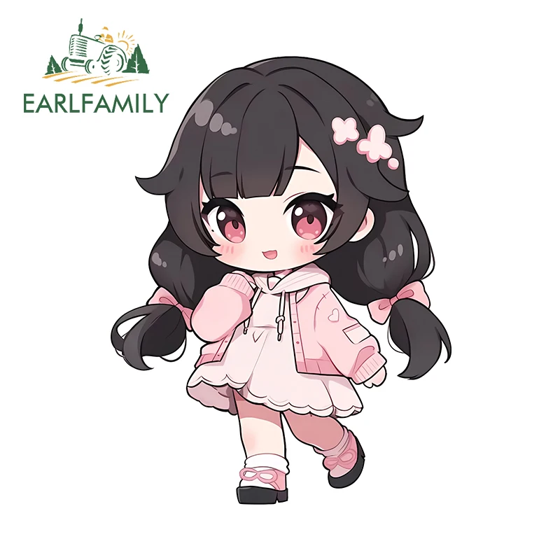 EARLFAMILY 13 см x 9 Kawaii Girl Chibi автомобильные наклейки аниме Бабочка заколка для волос JDM