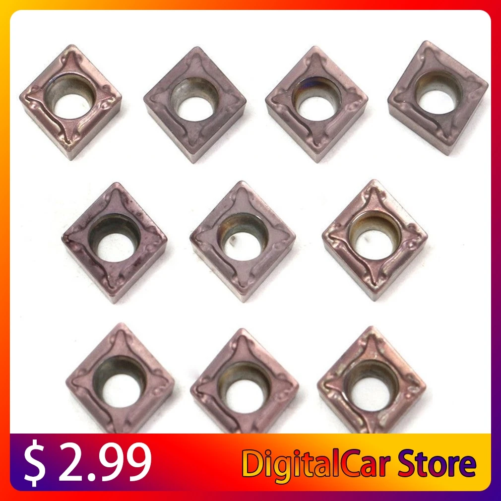 

10Pcs CCMT060204 UE6020 Carbide inserts Cutting Tool CNC Tools Lathe tools Lathe Cutter Blades Internal Turning Tools