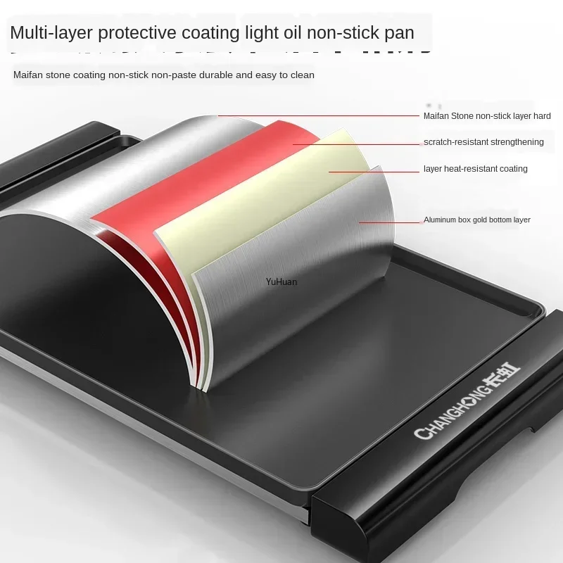 Большой электрический гриль-барбекю бытовой бездымный гриль-сковорода с