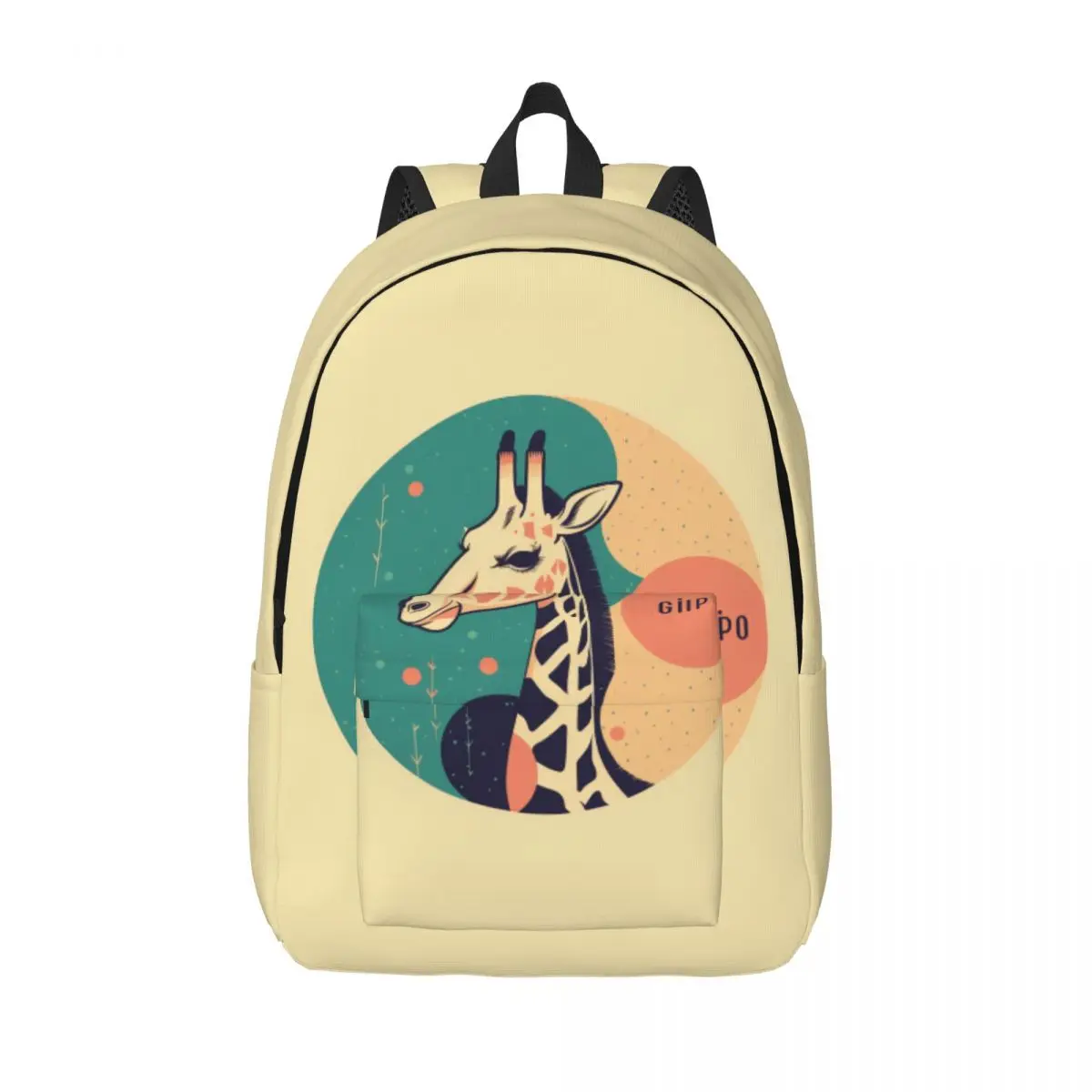 

Giraffe Canvas Backpacks Minimalistic Simple Circle Pretty Bag Commuter Backpack Lightweight Bags