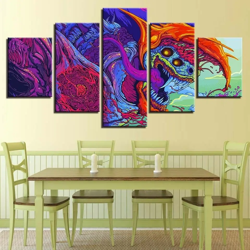 

Красочная картина из фильма монстр, Картина на холсте, искусство на стену, домашний декор, картина на 5 панелей, фотография, искусственная картина, 5 шт.