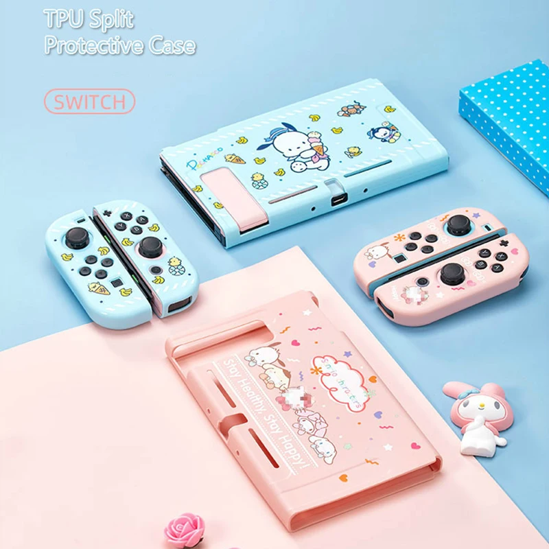 

Minithink For Nintend Switch Case Cute Cartoon Full Cover Split Shell Joy-Con Controller Soft TPU Protector NS Accessories Case