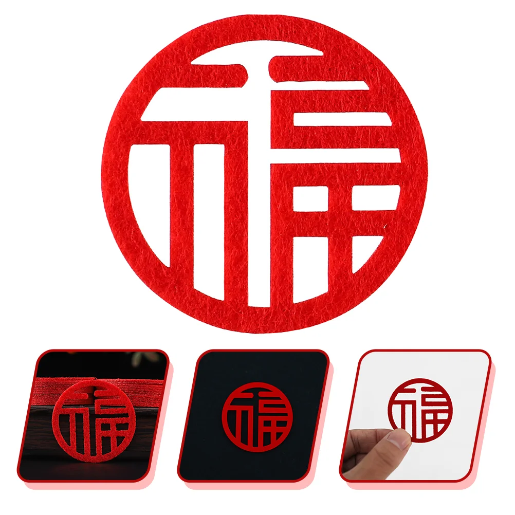 

Year New Chinese Window Stickers Decorations Wall Fu Sticker Decor Decoration Cut Spring Decals Character Paperlunarparty