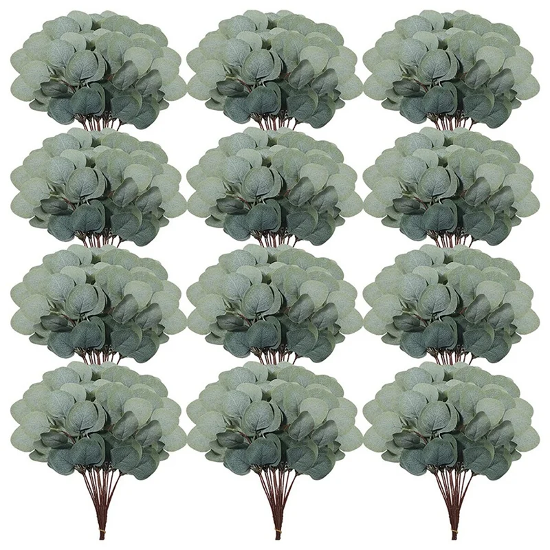 

70PC Eucalyptus Stems Decor Artificial Eucalyptus Leaves Greenery Eucalyptus Branches Faux Plant Stems Green Leaf Stems