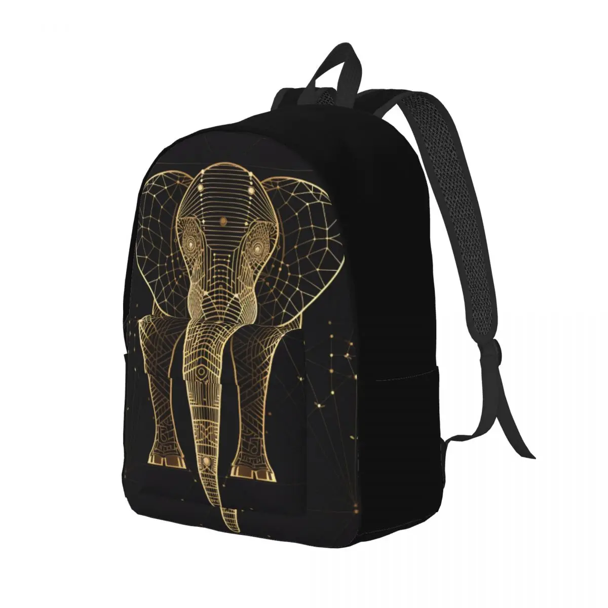 

Elephant Canvas Backpacks Astro Geometry Minimalist Art Bag Daily Backpack Durable Streetwear Bags
