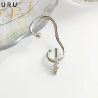 modern jewelry 1 pc earcuff earrings popular cool style high quality brass silvery plated zircon hanging earring no piercing