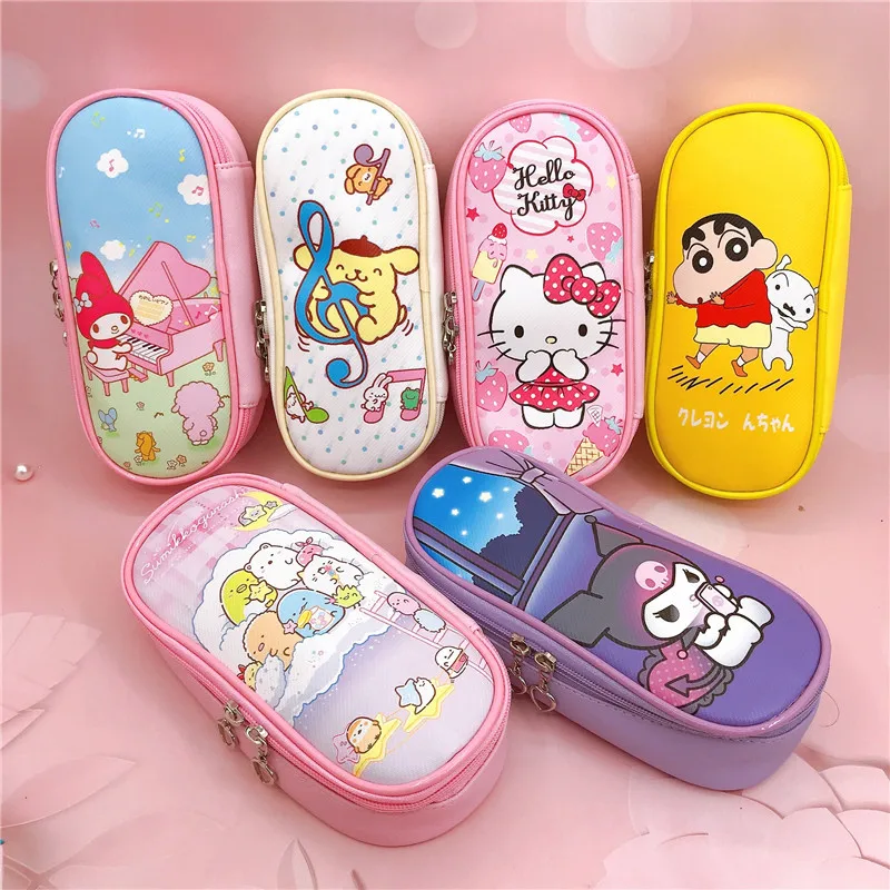 

Hello Kitty Cinnamoroll Kawaii Stationery Sanrio Anime Cute Kuromi My Melody Sweet Cartoon Pencil Case Student Toy for Girls