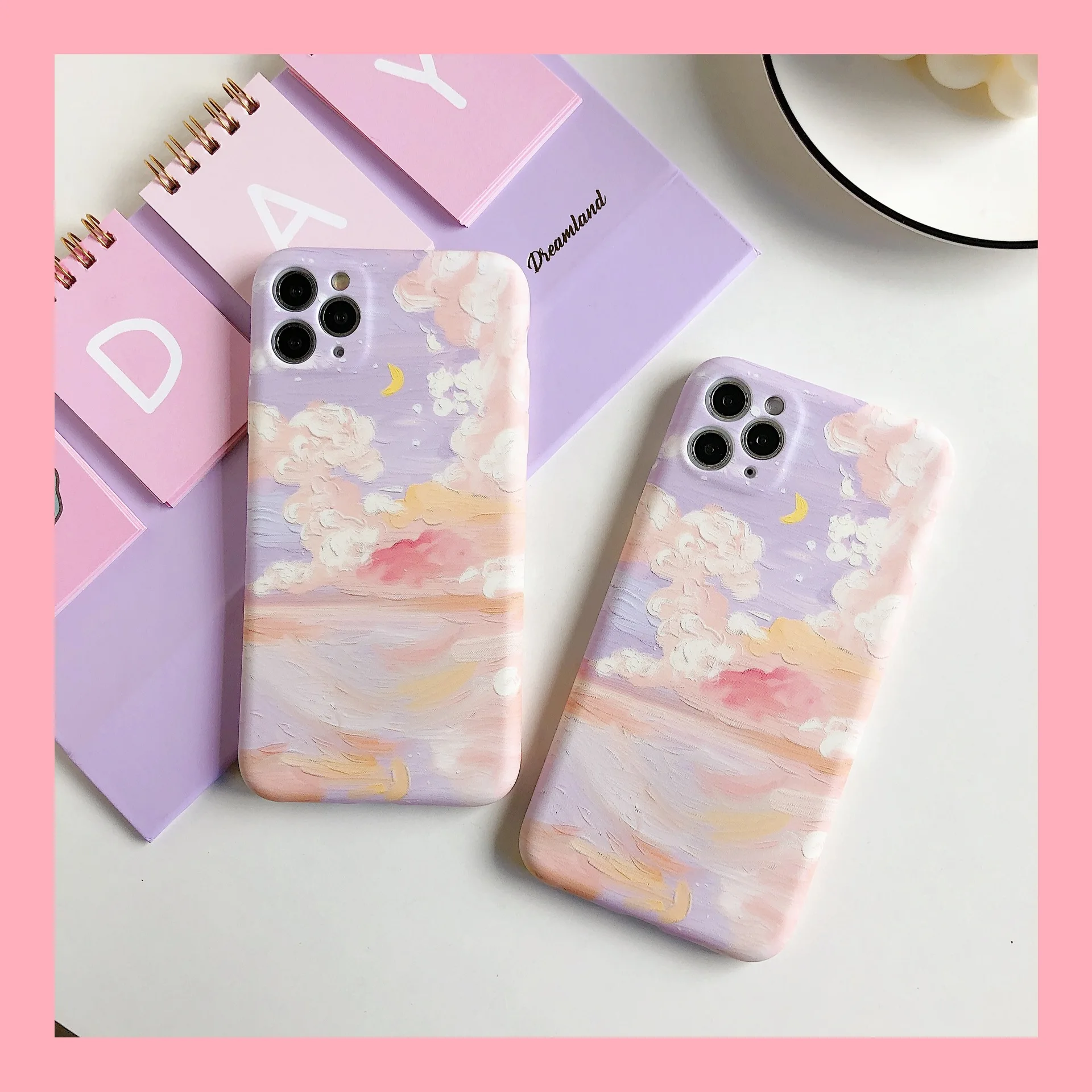 

Water stick oil painting clouds Phone Case For iphone 14 13 12 11 Pro Max X XR XSMAX 7 8 Plus SE TPU Case Cover new products