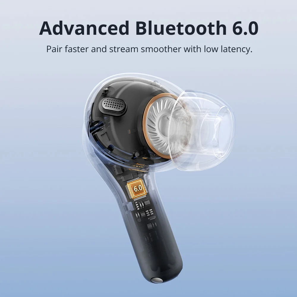 Фото Наушники Tronsmart Sounfii NC 2, беспроводные Bluetooth-наушники с гибридным ANC, аудио Hi-Res, временем воспроизведения 40 часов, НОВЫЙ ВЫБОР 2026 №3