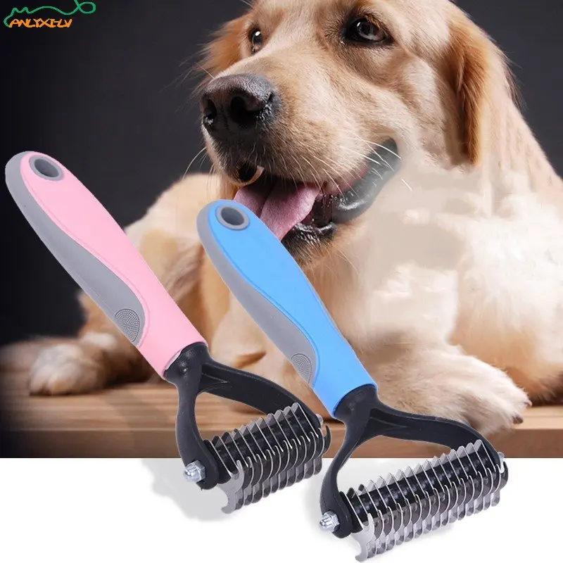 

Щетка для груминга домашних животных, двухсторонняя расческа из нержавеющей стали, для вычесывания кошек и собак