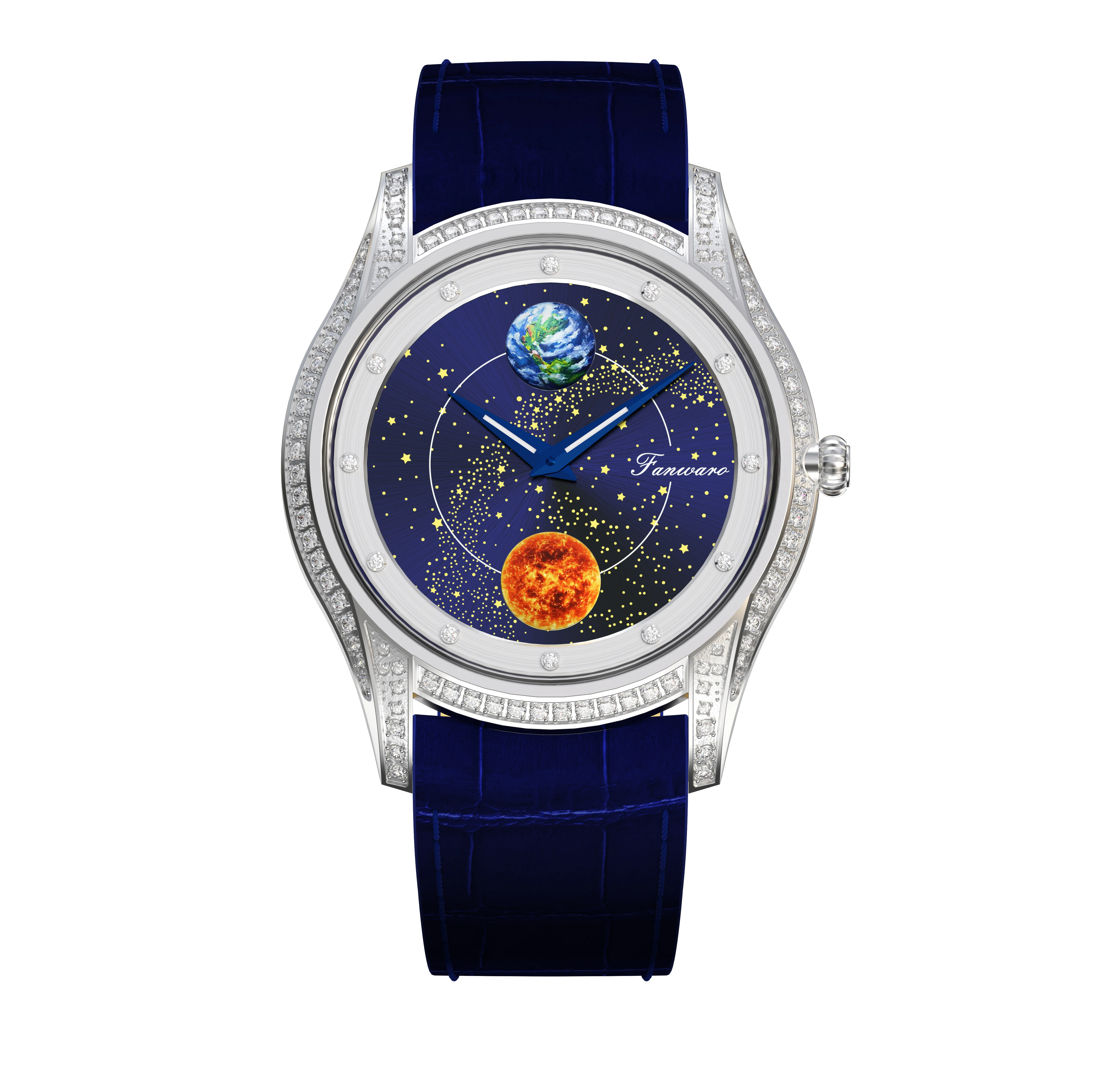 

Mens Swiss Automatic Watches Mechanical Self Winding Luxury Dress Wrist Watch The Earth Phase Day Date Waterproof Luminous
