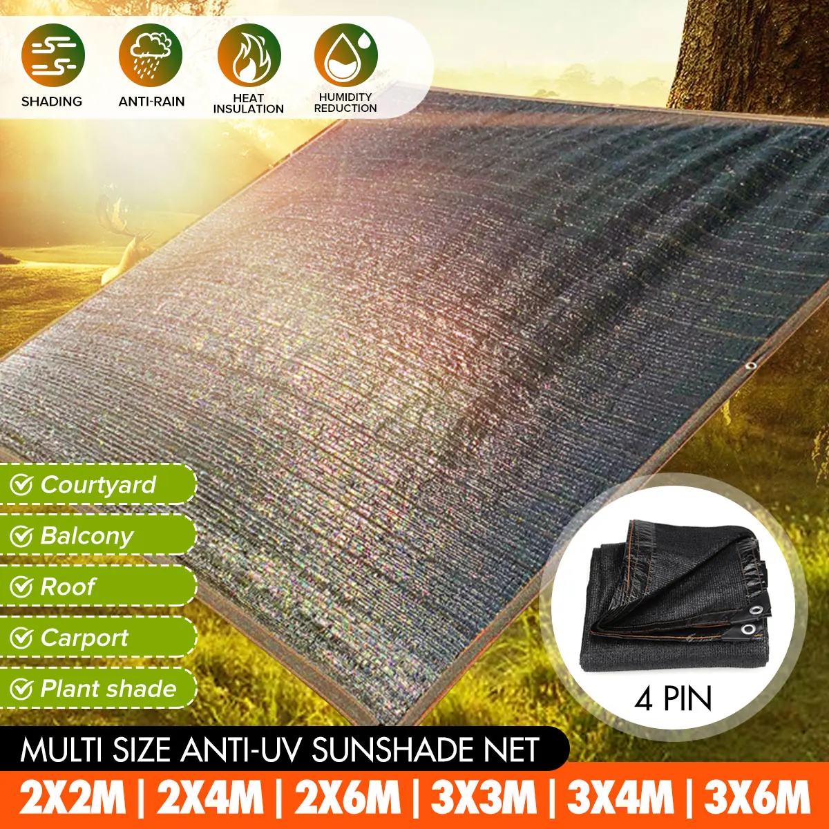 

Multiple Sizes Awning Sun Shelter Beach Outdoor Camping Garden Sun Awning Canopy Sunshade Tent Shade
