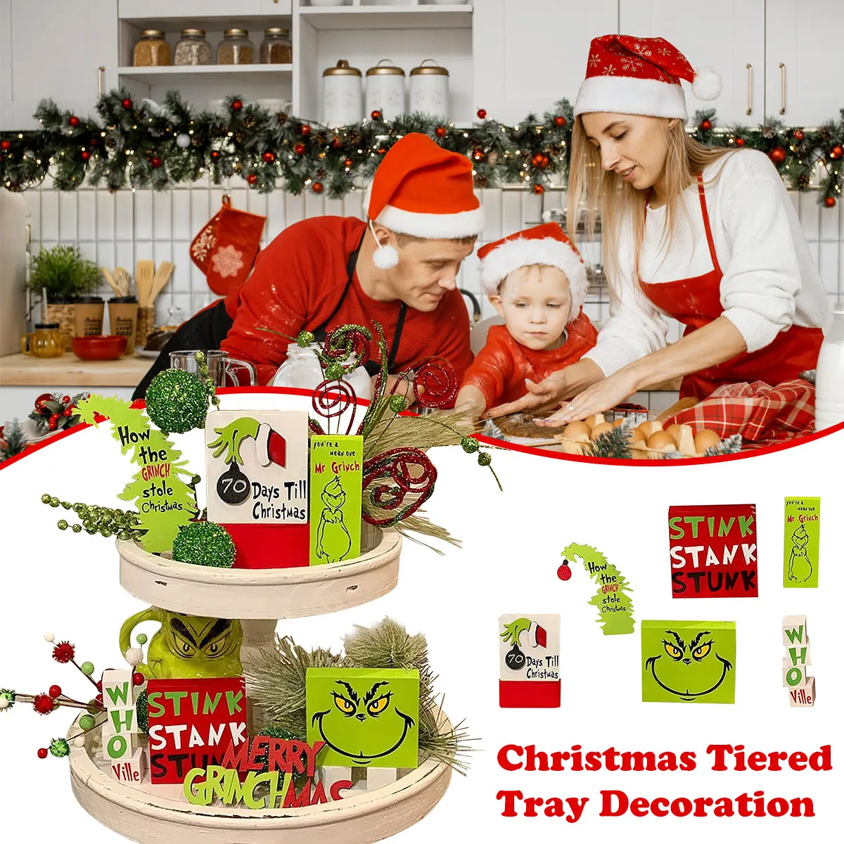 

6 шт., Деревянные Подносы в несколько рядов