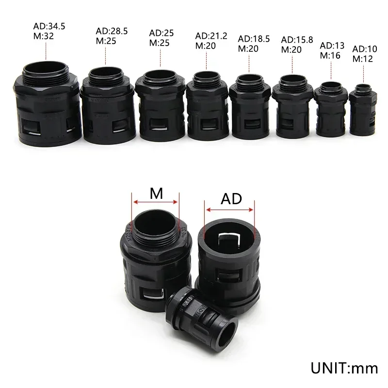 Концевые фитинги для полипропиленовой гофрированной трубы AD13 AD15.8 AD18.5 AD21.2 AD25 AD28.5