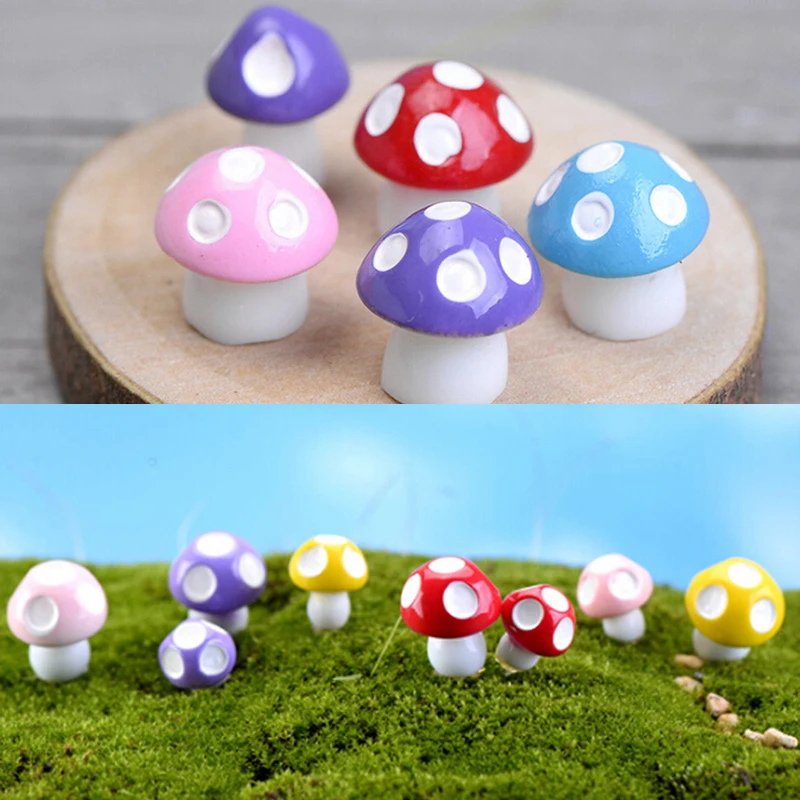 

10/20pcs Chic Mini Mushroom Garden Ornament Miniature Plant Pots Fairy Dollhouse Desk Decoration Christmas Decorations