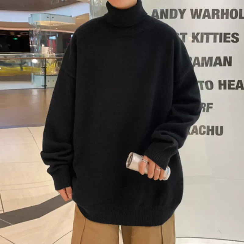 

New2022 Warm Sweater Men Turtleneck Sweater Men's Loose Casual Pullovers Bottoming Shirt Autumn Winter New Solid Color Pullo