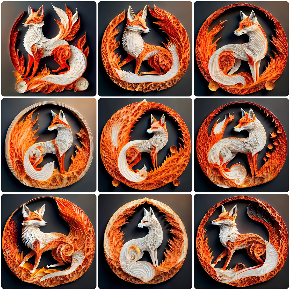 

Алмазная живопись 5D «сделай сам», наборы для вышивки крестиком с рисунком пламени лисы, полная вышивка квадратными и круглыми стразами, под...