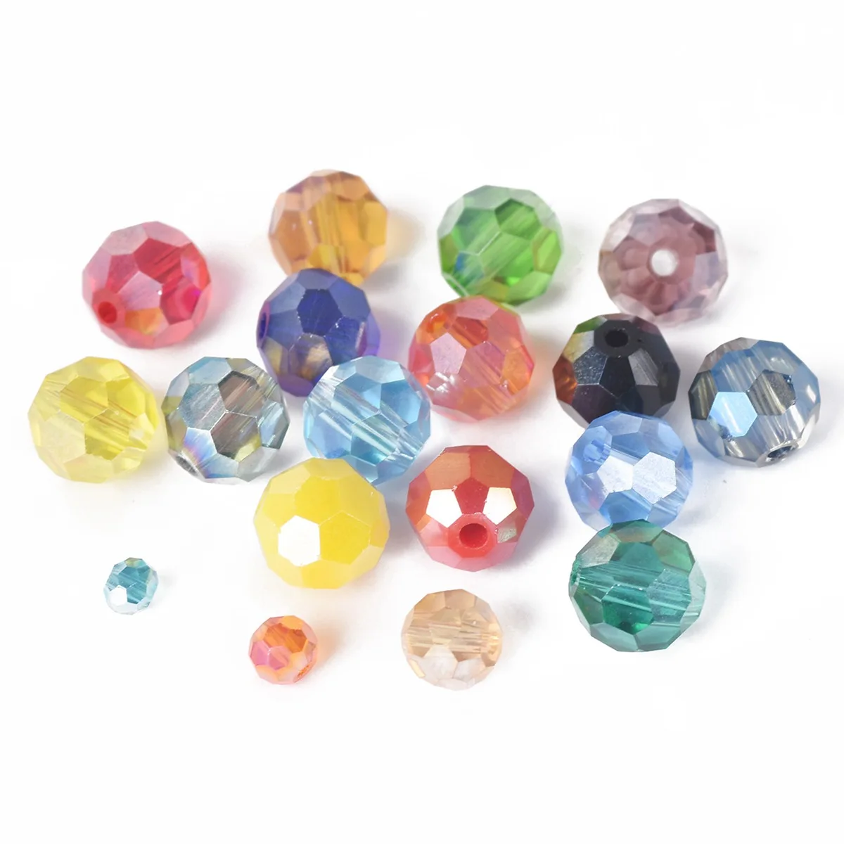 Круглые граненые шарики 3 мм 4 6 8 32 грани покрытые AB цветные Хрустальные