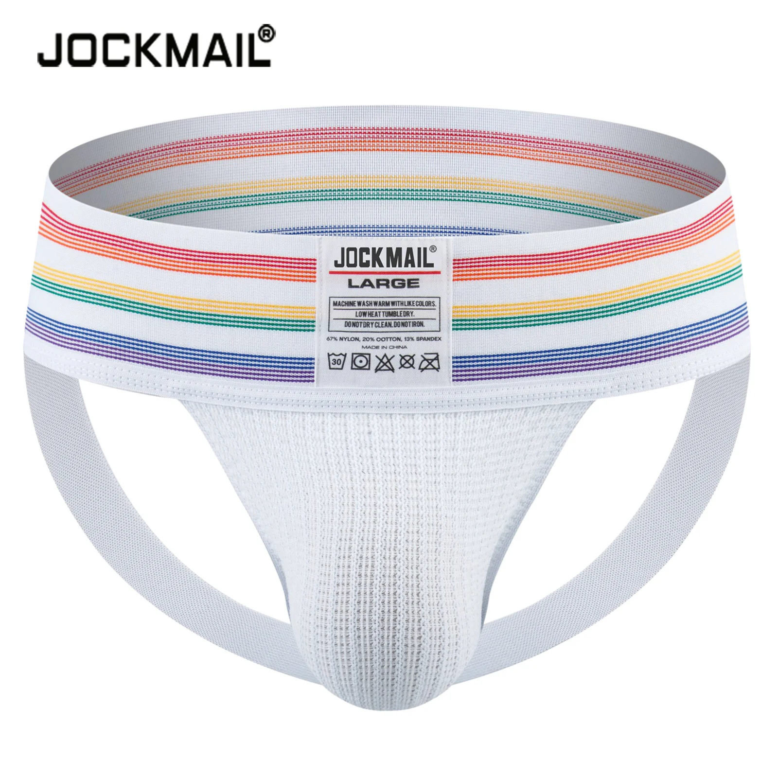 

Jockmail мужской спортивный бандаж с 3-дюймовым широким поясом ремень для тренировок в тренажерном зале короткий эластичный сетчатый мешок нижнее белье