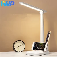 led desk lamp three colors stepless dimmable touch foldable table lamps bedroom bedside reading eye protection usb table lights