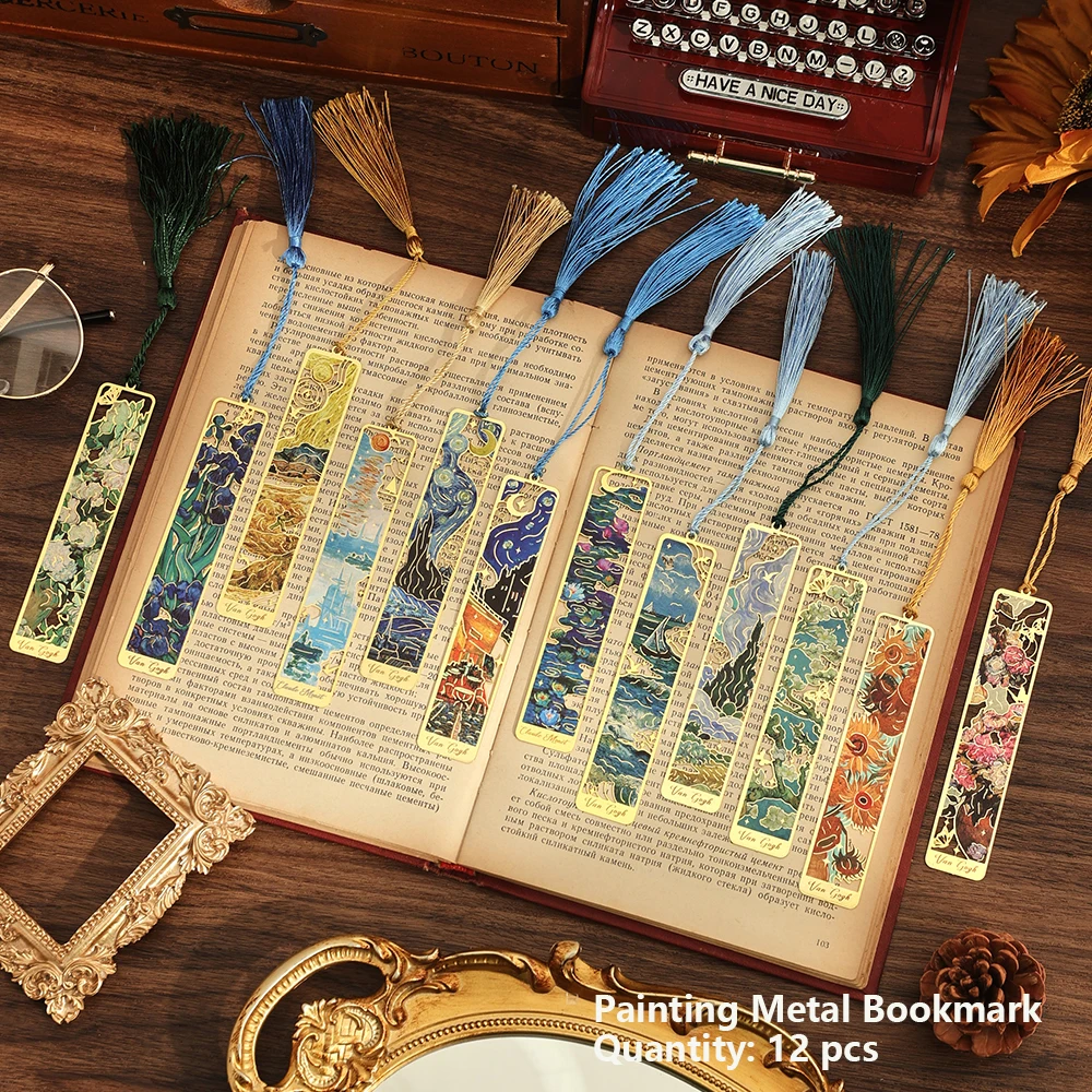 

Винтаж металлические закладки кисточка 12 шт