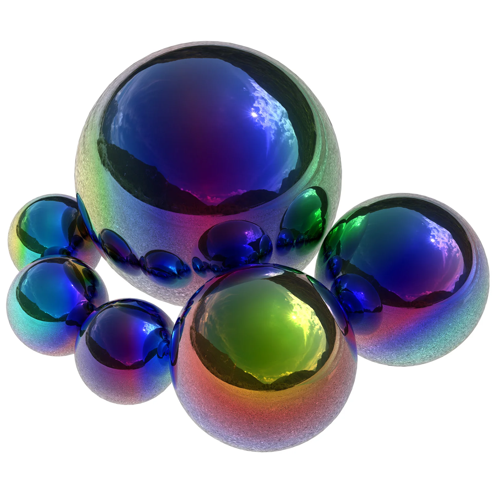 8 шт. зеркальные шарики из нержавеющей стали