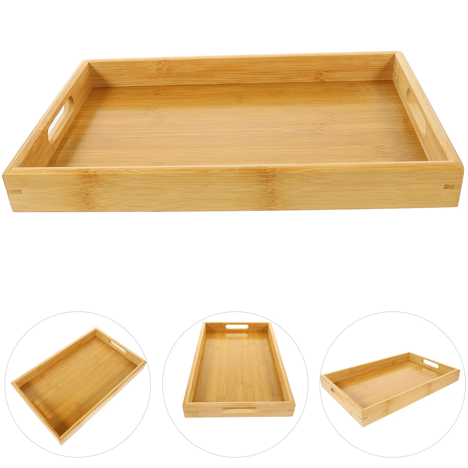 

Bamboo Tray Party Food Plate Fruit Plate Dessert Tray Salad Fruits Serving Tray