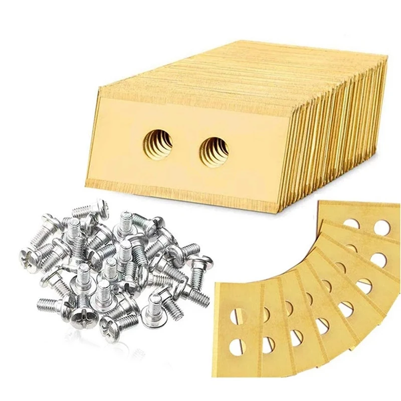 

Лезвие газонокосилки с двойным отверстием, 30 шт./компл., золотые 30 винтов, подходит для лезвия робота-газона Worx Landroid