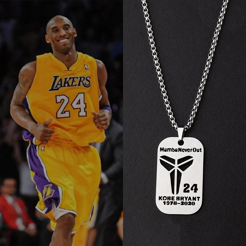 

WANGAIYAO Commemorating Kobe Black Mamba Pendant Titanium Steel Logo Necklace Girls Basketball Fans Hundreds of Matches with Tid