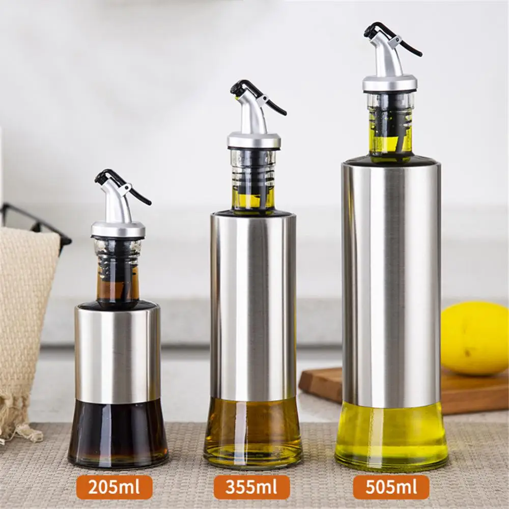 

1pcs Oil Dispenser Leakproof Stainless Steel Oil Bottle Easy Clean Kitchen Tools Seasoning Storage Bottle Kitchen Accessories