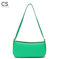 cs brand fashion simple style women genuine leather shoulder bags 2022 niche design solid color underarm purse crossbody handbag