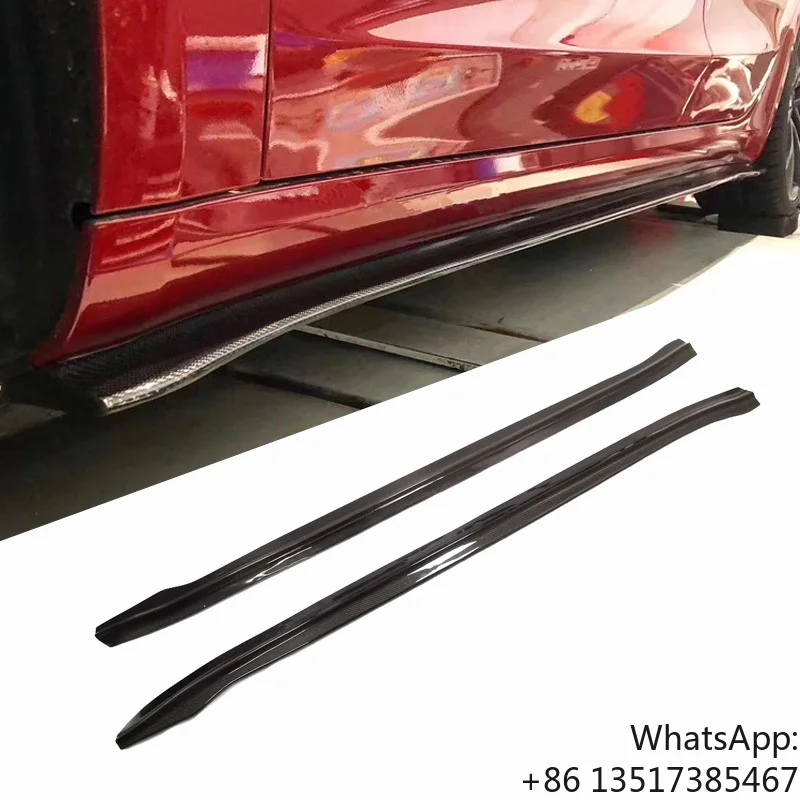Фото Комплект обвесов CM Style из карбона для Tesla Model 3: передний сплиттер, задний диффузор, боковые пороги, спойлер на багажник №5