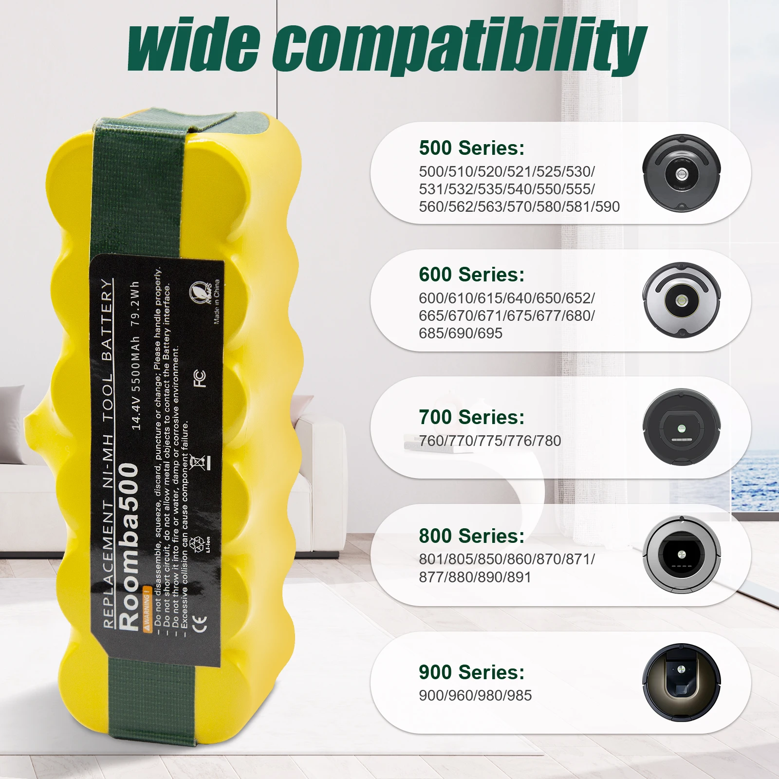 Аккумулятор для iRobot Roomba 14 4 В 5800 мАч 500 600 700 800 900 Series 620 650 770 780 580