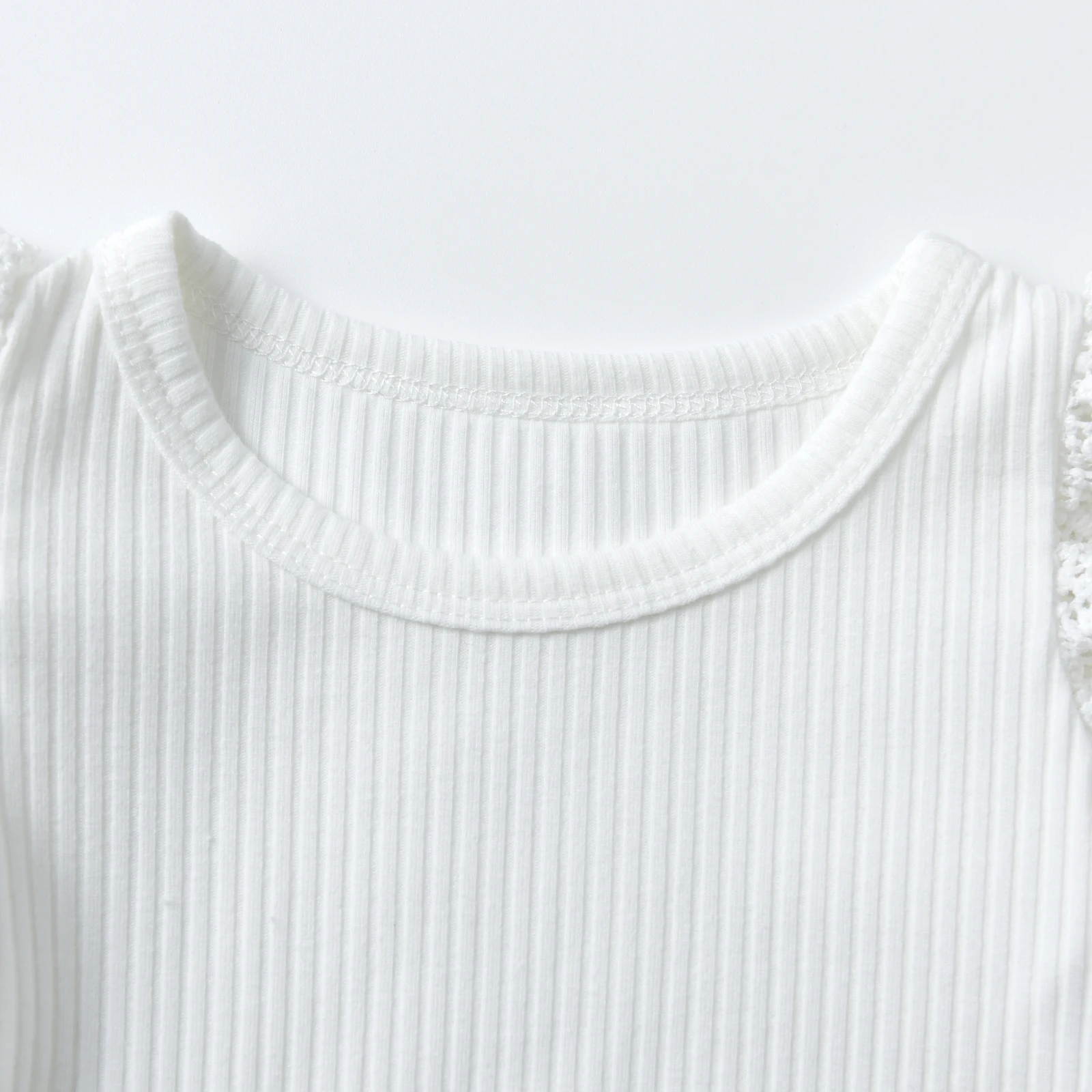 Bawełniany zestaw ubranek dla niemowląt w jednolitym kolorze dziewczynek