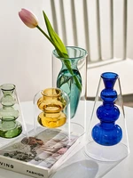 home decoration vases double layer colored decoration glass vase hydroponic vase modern tabletop vase aesthetic room decor