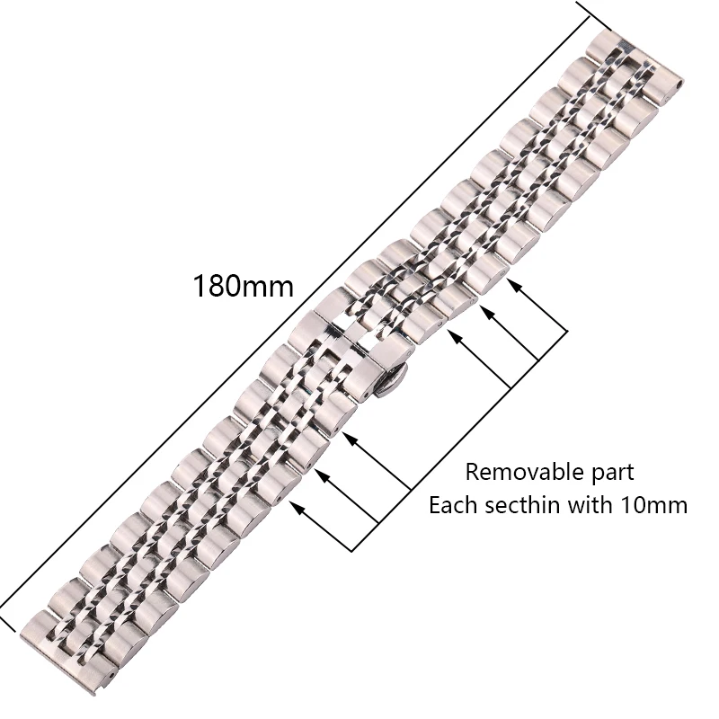Stainless Steel Watch Bracelet Strap Women Men 20mm 22mm Watchband Solid Metal Silver Gold  Wrist Band Accessories