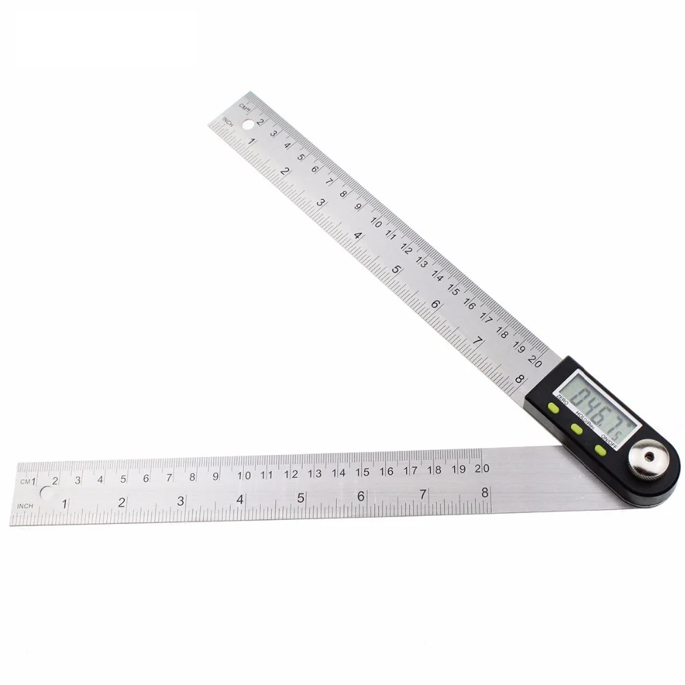 

0-200mm Digital Angle Finder Meter 0-360 Degree Stainless Steel LCD Protractor Goniometer Ruler