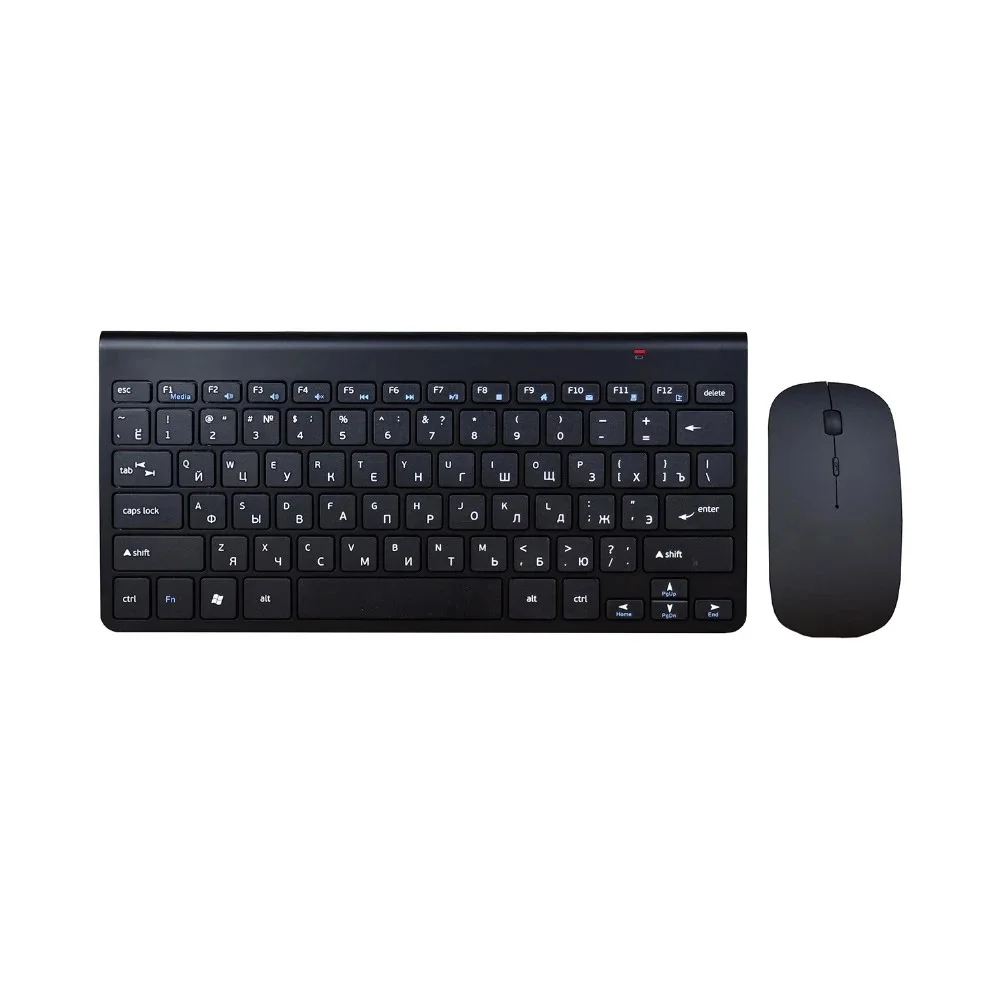 

Russian 2.4G Wireless Keyboard Mouse Combo with USB Receiver for Macbook Computer PC Laptop TV BOX and Smart TV