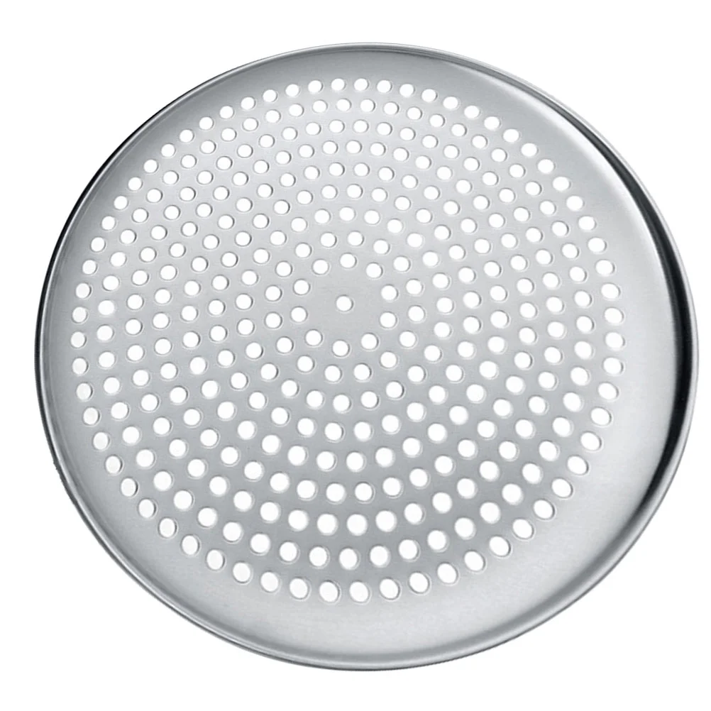 

Pizza Pan Tray Baking Oven Round Crisper Holes Steel Non Stick Plate Pans Nonstick Bakeware Stainless Serving Perforated Sheet
