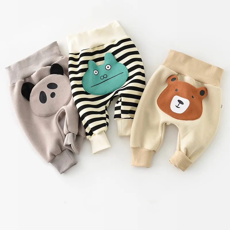 

Newborn Big PP Pants Kids Autumn Spring Cartoon Animal Cotton Trousers Baby Unisex High Waist Guard Belly Clothes Casual Bottoms