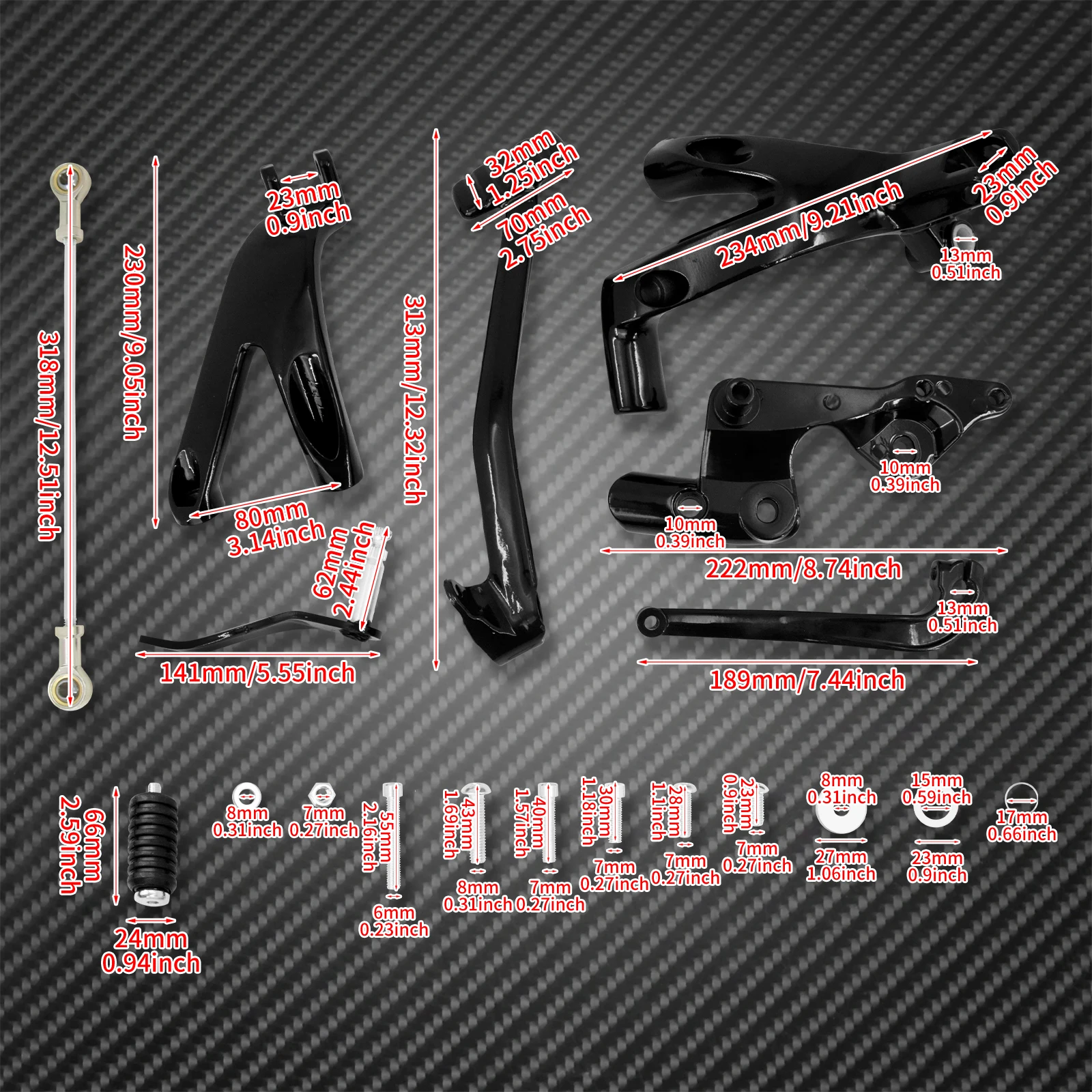 Заготовка для мотоцикла алюминиевый подножник с передним управлением набор